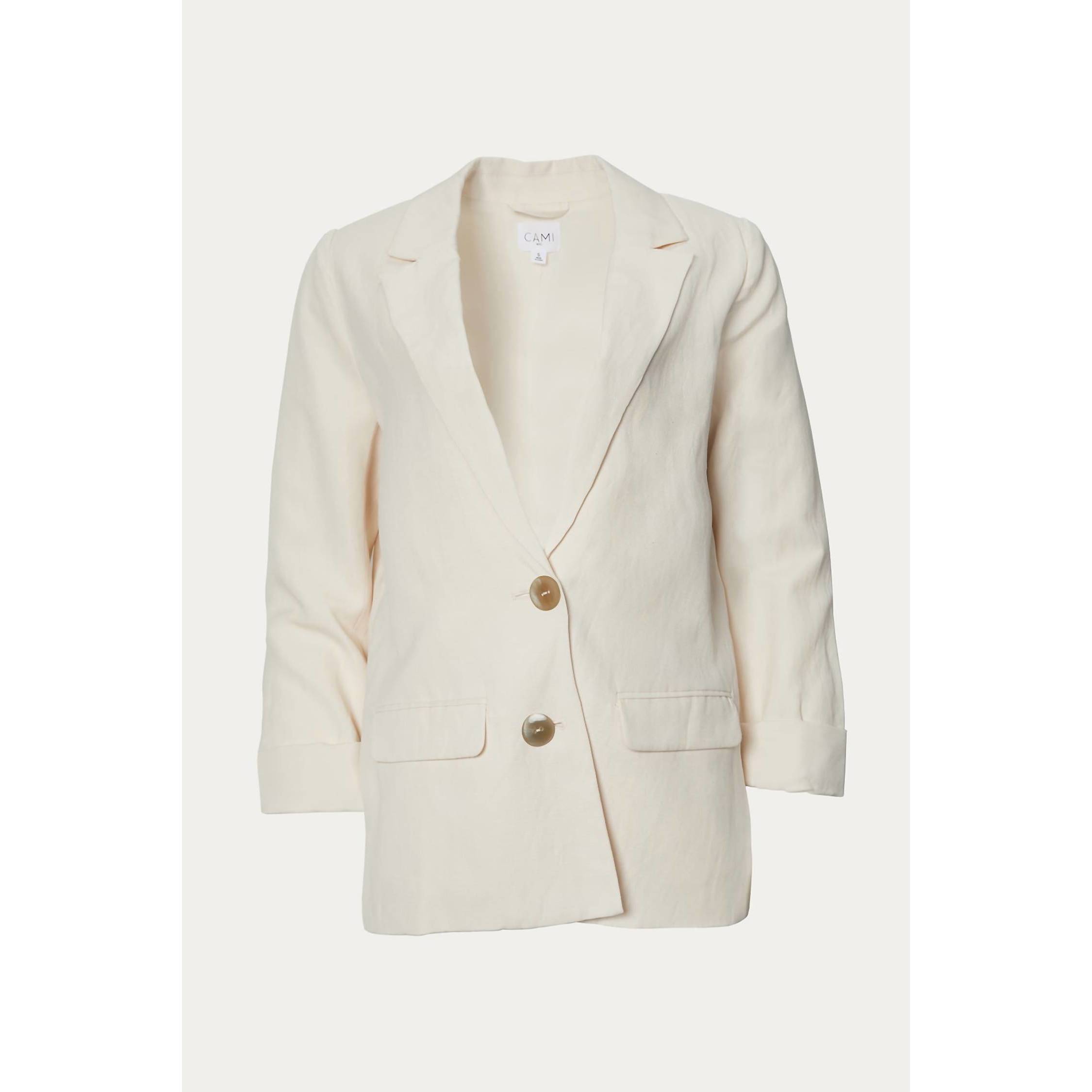 New Cami Nyc Owen Linen Blazer In Ceramic